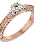 Inel De Logodnă Prestige Pavé din Aur 14k cu Diamante Create în Laborator de 1.04 ct din 14k Aur Roz - Castelo.ro