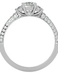 Inel De Logodnă Monaco Pavé din Aur 14k cu Diamante Naturale de 1.05 ct din 14k Aur Alb - Castelo.ro