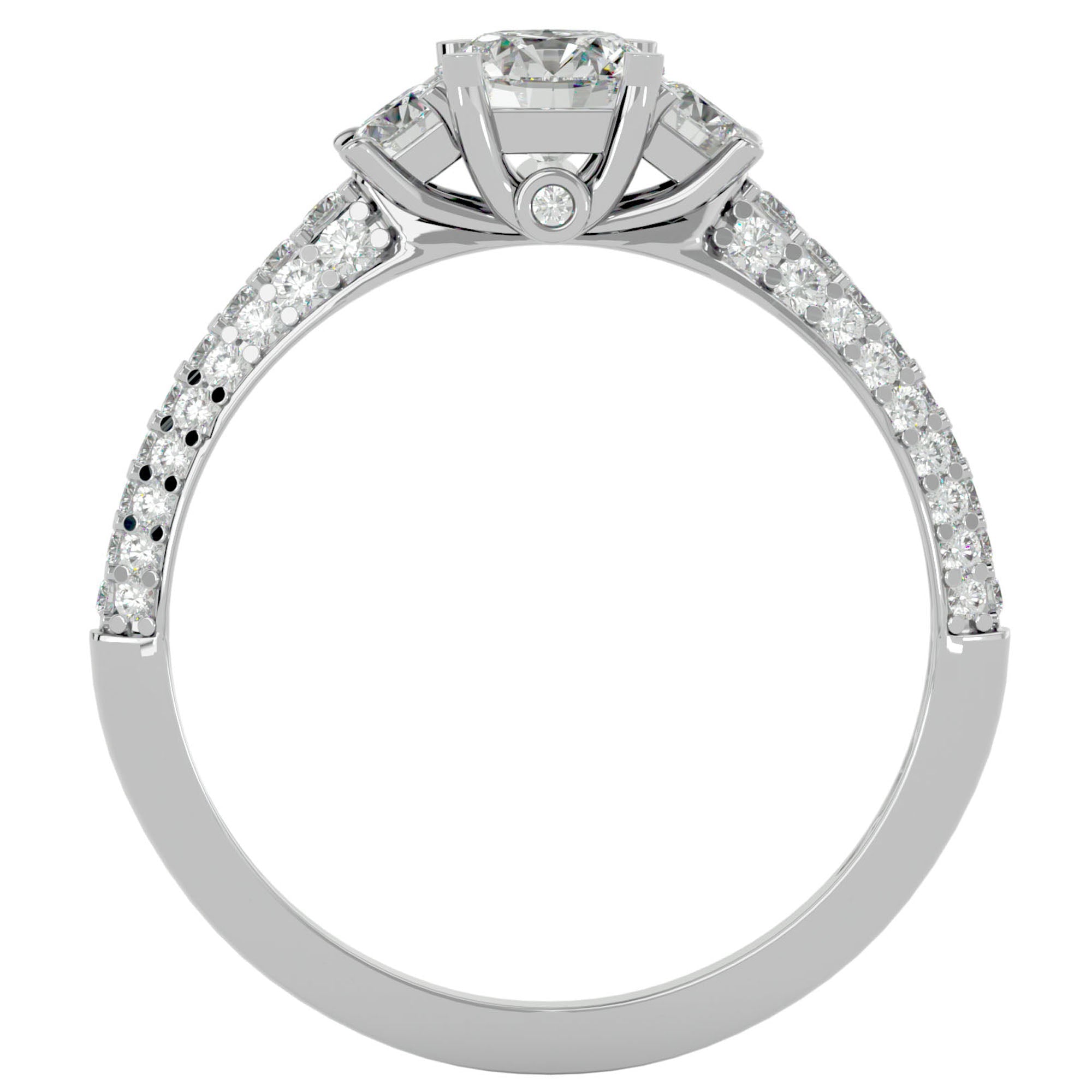 Inel De Logodnă Monaco Pavé cu Diamante Create în Laborator de 1.05 ct din Platina - Castelo.ro