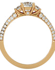 Inel De Logodnă Monaco Pavé cu Moissanite de 1.05 ct din 18k Aur Galben - Castelo.ro