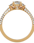 Inel De Logodnă Monaco Pavé din Aur 14k cu Moissanite de 1.05 ct din 14k Aur Galben - Castelo.ro