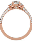 Inel De Logodnă Monaco Pavé cu Moissanite de 1.05 ct din 18k Aur Roz - Castelo.ro