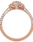 Inel De Logodnă Monaco Pavé din Aur 14k cu Moissanite de 1.05 ct din 14k Aur Roz - Castelo.ro