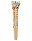 Inel De Logodnă Monaco Pavé din Aur 14k cu Moissanite de 1.05 ct din 14k Aur Galben - Castelo.ro