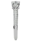 Inel De Logodnă Monaco Pavé cu Moissanite de 1.05 ct din Platina - Castelo.ro