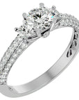 Inel De Logodnă Monaco Pavé cu Moissanite de 1.05 ct din Platina - Castelo.ro