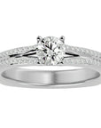 Inel De Logodnă Lyon Pavé cu Diamante Naturale de 0.70 ct din Platina - Castelo.ro