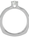 Inel De Logodnă Lyon Pavé cu Diamante Create în Laborator de 0.70 ct din Platina - Castelo.ro