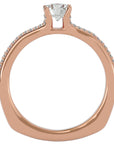 Inel De Logodnă Lyon Pavé din Aur 14k cu Diamante Naturale de 0.70 ct din 14k Aur Roz - Castelo.ro