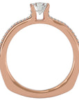 Inel De Logodnă Lyon Pavé din Aur 14k cu Moissanite de 0.70 ct din 14k Aur Roz - Castelo.ro