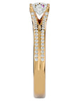 Inel De Logodnă Lyon Pavé din Aur 14k cu Diamante Naturale de 0.70 ct din 14k Aur Galben - Castelo.ro