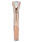 Inel De Logodnă Lyon Pavé din Aur 14k cu Diamante Naturale de 0.70 ct din 14k Aur Roz - Castelo.ro