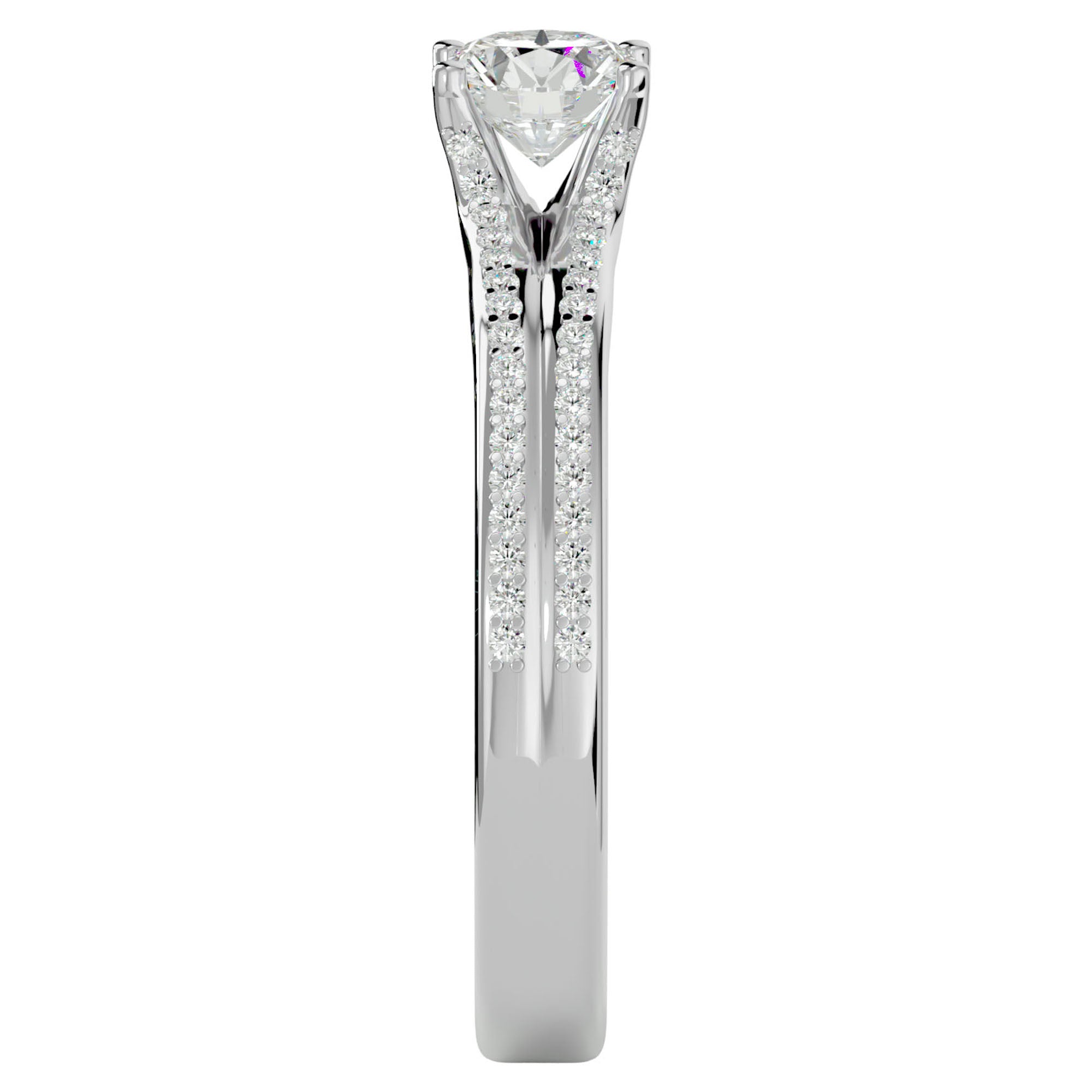Inel De Logodnă Lyon Pavé cu Diamante Naturale de 0.70 ct din Platina - Castelo.ro