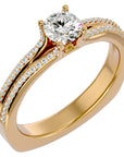 Inel De Logodnă Lyon Pavé din Aur 14k cu Diamante Naturale de 0.70 ct din 14k Aur Galben - Castelo.ro