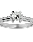 Inel De Logodnă Rennes Pavé din Aur 14k cu Moissanite de 0.86 ct din 14k Aur Alb - Castelo.ro