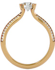 Inel De Logodnă Rennes Pavé din Aur 14k cu Moissanite de 0.86 ct din 14k Aur Galben - Castelo.ro