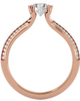 Inel De Logodnă Rennes Pavé din Aur 14k cu Moissanite de 0.86 ct din 14k Aur Roz - Castelo.ro