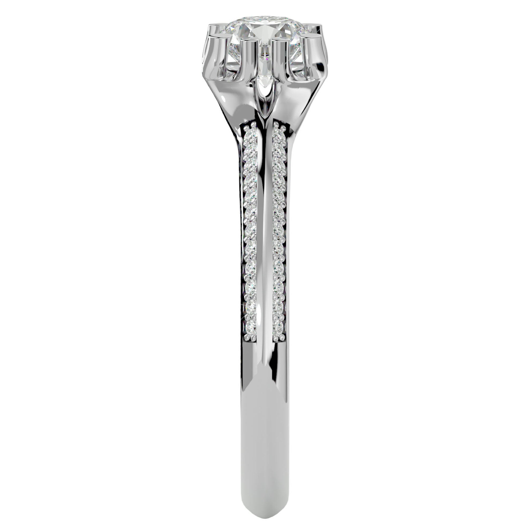 Inel De Logodnă Rennes Pavé cu Diamante Create în Laborator de 0.86 ct din Platina - Castelo.ro