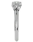 Inel De Logodnă Rennes Pavé din Aur 14k cu Moissanite de 0.86 ct din 14k Aur Alb - Castelo.ro