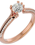 Inel De Logodnă Rennes Pavé din Aur 14k cu Moissanite de 0.86 ct din 14k Aur Roz - Castelo.ro