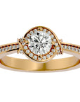 Inel Vintage Halo Pavé cu Moissanite de 0.69 ct din 18k Aur Galben - Castelo.ro