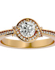 Inel de Logodnă din Aur 14k cu Diamante Naturale Pavé în Spirală de 0.69 ct din 14k Aur Galben - Castelo.ro