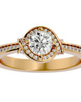 Inel Vintage Halo Pavé cu Diamante Naturale de 0.69 ct din 18k Aur Galben - Castelo.ro