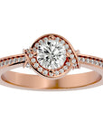 Inel de Logodnă din Aur 14k cu Diamante Naturale Pavé în Spirală de 0.69 ct din 14k Aur Roz - Castelo.ro
