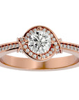 Inel Vintage Halo Pavé cu Moissanite de 0.69 ct din 18k Aur Roz - Castelo.ro