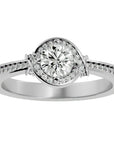 Inel de Logodnă din Aur 14k cu Diamante Create în Laborator Pavé în Spirală de 0.69 ct din 14k Aur Alb - Castelo.ro