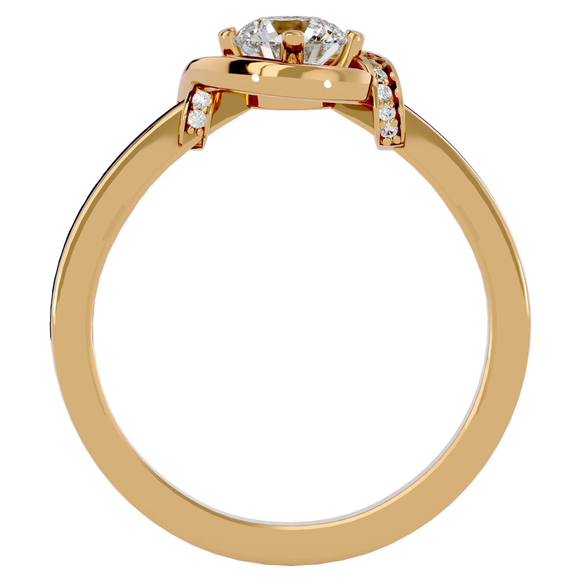 Inel Vintage Halo Pavé cu Diamante Naturale de 0.69 ct din 18k Aur Galben - Castelo.ro