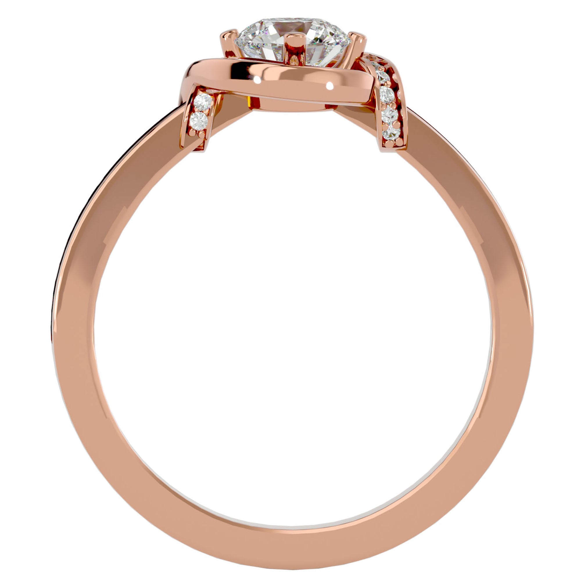 Inel Vintage Halo Pavé cu Diamante Naturale de 0.69 ct din 18k Aur Roz - Castelo.ro