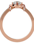 Inel Vintage Halo Pavé cu Diamante Naturale de 0.69 ct din 18k Aur Roz - Castelo.ro