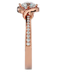 Inel de Logodnă cu Moissanite Pavé în Spirală de 0.69 ct din 18k Aur Roz - Castelo.ro