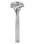 Inel de Logodnă cu Diamante Create în Laborator Pavé în Spirală de 0.69 ct din Platina - Castelo.ro