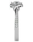 Inel Vintage Halo Pavé cu Diamante Naturale de 0.69 ct din Platina - Castelo.ro