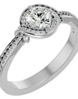 Inel de Logodnă cu Diamante Naturale Pavé în Spirală de 0.69 ct din Platina - Castelo.ro