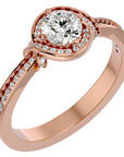 Inel de Logodnă cu Moissanite Pavé în Spirală de 0.69 ct din 18k Aur Roz - Castelo.ro