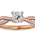 Inel De Logodnă Pyrénées Pavé din Aur 14k cu Diamante Naturale de 0.93 ct din 14k Aur Roz - Castelo.ro