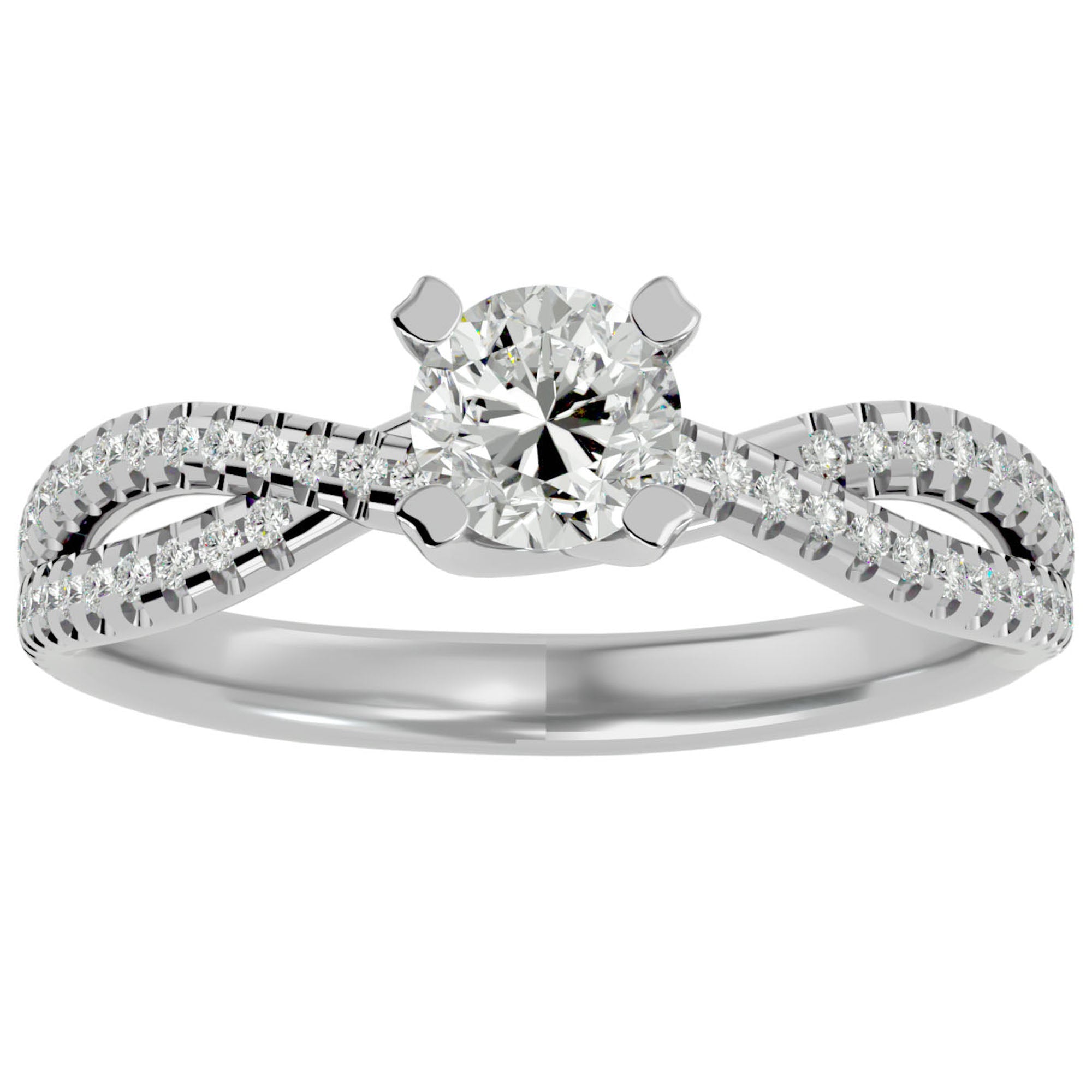 Inel De Logodnă Pyrénées Pavé cu Moissanite de 0.93 ct din Platina - Castelo.ro
