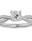 Inel De Logodnă Pyrénées Pavé din Aur 14k cu Diamante Naturale de 0.93 ct din 14k Aur Alb - Castelo.ro