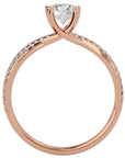 Inel De Logodnă Pyrénées Pavé din Aur 14k cu Diamante Naturale de 0.93 ct din 14k Aur Roz - Castelo.ro