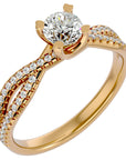 Inel De Logodnă Pyrénées Pavé din Aur 14k cu Diamante Naturale de 0.93 ct din 14k Aur Galben - Castelo.ro