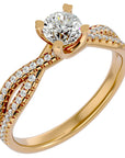 Inel De Logodnă Pyrénées Pavé din Aur 14k cu Diamante Naturale de 0.93 ct din 14k Aur Galben - Castelo.ro