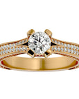 Inel De Logodnă Val d'Oise Pavé cu Diamante Create în Laborator de 1.17 ct din 18k Aur Galben - Castelo.ro