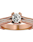 Inel De Logodnă Val d'Oise Pavé din Aur 14k cu Diamante Create în Laborator de 1.17 ct din 14k Aur Roz - Castelo.ro
