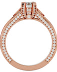 Inel De Logodnă Val d'Oise Pavé din Aur 14k cu Diamante Naturale de 1.17 ct din 14k Aur Roz - Castelo.ro