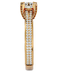 Inel De Logodnă Val d'Oise Pavé din Aur 14k cu Moissanite de 1.17 ct din 14k Aur Galben - Castelo.ro