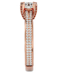 Inel De Logodnă Val d'Oise Pavé din Aur 14k cu Diamante Naturale de 1.17 ct din 14k Aur Roz - Castelo.ro