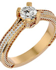 Inel De Logodnă Val d'Oise Pavé din Aur 14k cu Diamante Naturale de 1.17 ct din 14k Aur Galben - Castelo.ro